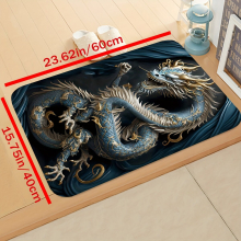 1pc Dragon Printed Kitchen Rug Non slip Kitchen Floor Mat Anti fouling Washable Carpet For Kitchen Corridor Modern Kitchen Long Strip Rugs Laundry Rug