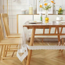 1pc PVC Lace Tablecloth Transparent Macrame Waterproof proof Washable Table Cover For Picnics Camping Weddings Birthday Parties Thanksgiving Restauran