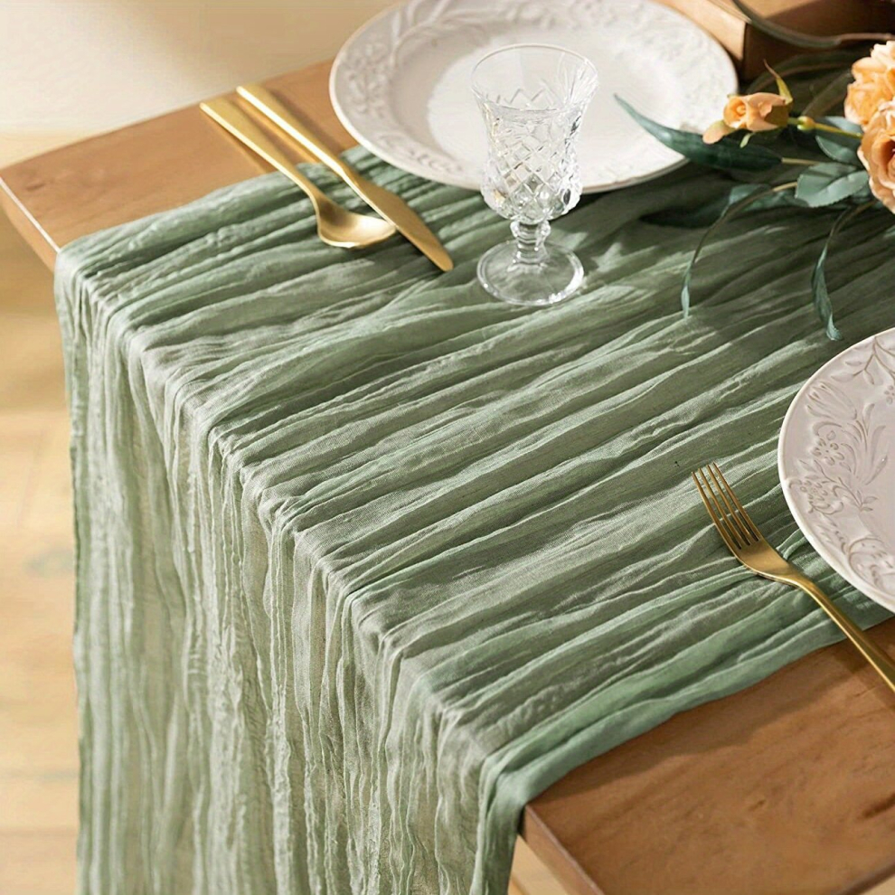 1pc Cheesecloth Table Runner Boho Long Gauze Romantic Table Runner For Wedding Reception Bridal Shower Baby Shower Holiday Thanksgiving Birthday Party-image-OPC-PCP5GV9-NEW