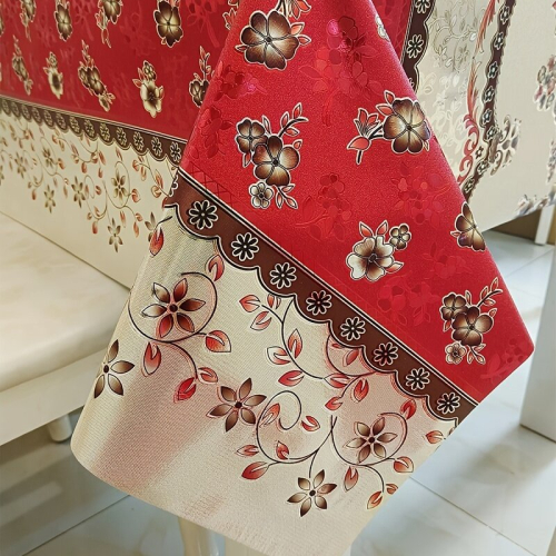 1pc PVC Table Cover High temperature Tablecloth Antifouling Waterproof Antiskid Bronzing Table Cloth Rectangular Tablecloth 2