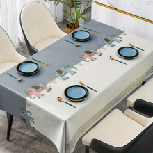 1pc Washable PVC Marble Tablecloth with Built in Table Runner Perfect for Picnics Camping Weddings Birthday Parties Restaurants and Buffets Protects T