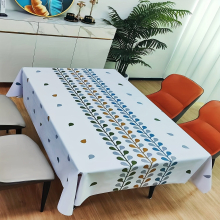 1pc PVC Tablecloth Leaf Pattern PVC Table Cover Waterproof proof Easy To Clean Wash High Table Cloth PVC Rectangle Smooth Stain proof Table Cover Room