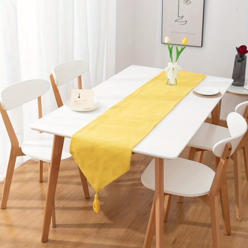 1pc Polyester Table Runner Burlap Solid Table Runner Solid Style Table Cover Room Decor Dining Table Decor 2