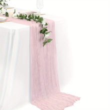 1 6pcs Cheesecloth Table Runner Boho Style Long Gauze Romantic Rustic Table Runner For Wedding Reception Bridal Shower Baby Shower Holiday Thanksgivin