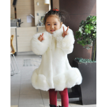 ( white, 140) Girls Kids Padded Quilted Winter Coat Jacket Fur Hooded Long Parka Coats