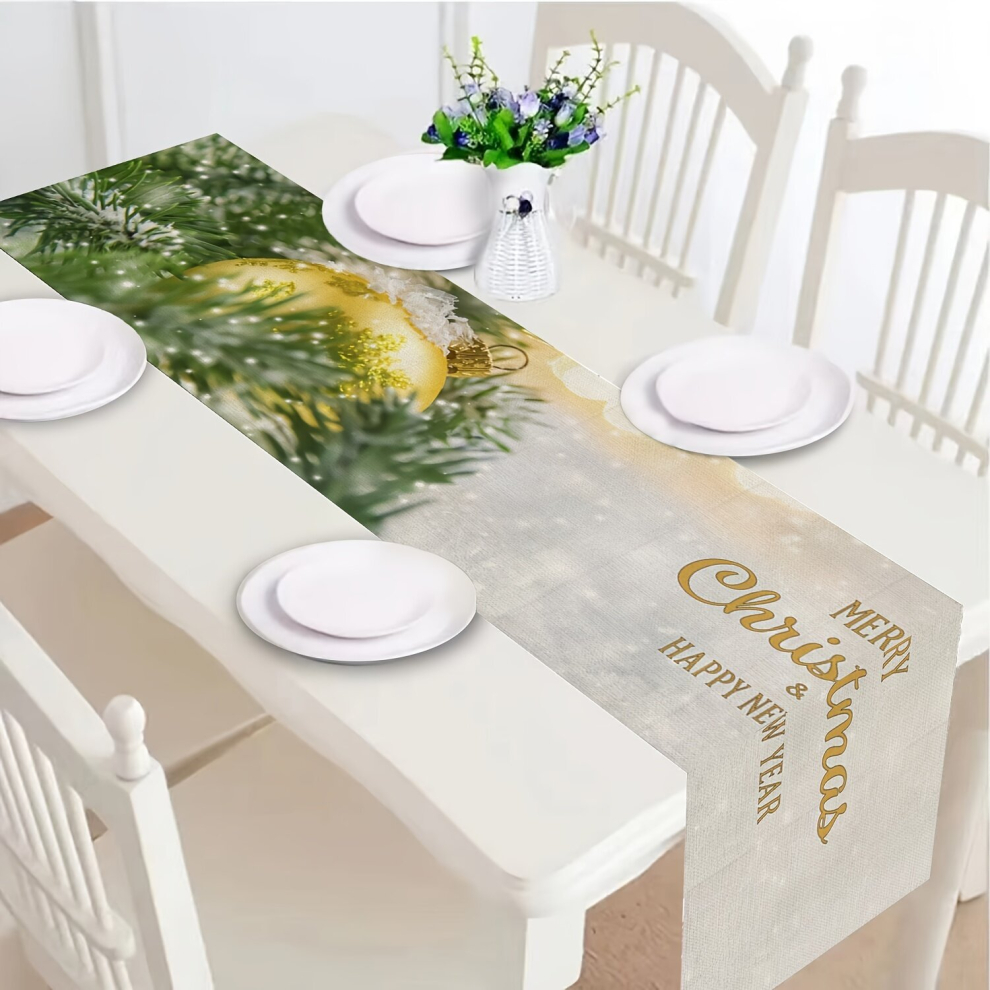 1pc Polyester Table Runner Merry Christmas Table Runner Christmas Tree Pattern Table Cover Christmas Atmospheric Table Runner Holiday Desktop Decorati-image-OPC-PCP5JRD-NEW