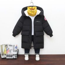 ( Black, 120cm?4-5years?) Kids Boys Girls Long Sleeve Padded Coat Parka Hooded Winter Warm Jackets Outwear