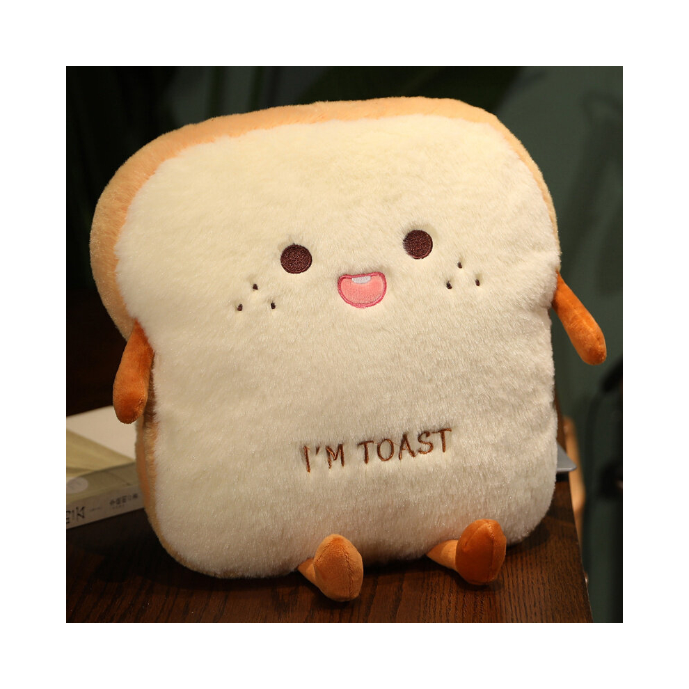 (Lake Blue) Plush Bread Pillow Cute Simulation Food Toast Soft Doll Warm Hand Pillow