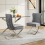 Living And Home (Grey) Set of 2 High Back Velvet Dining Chairs 1