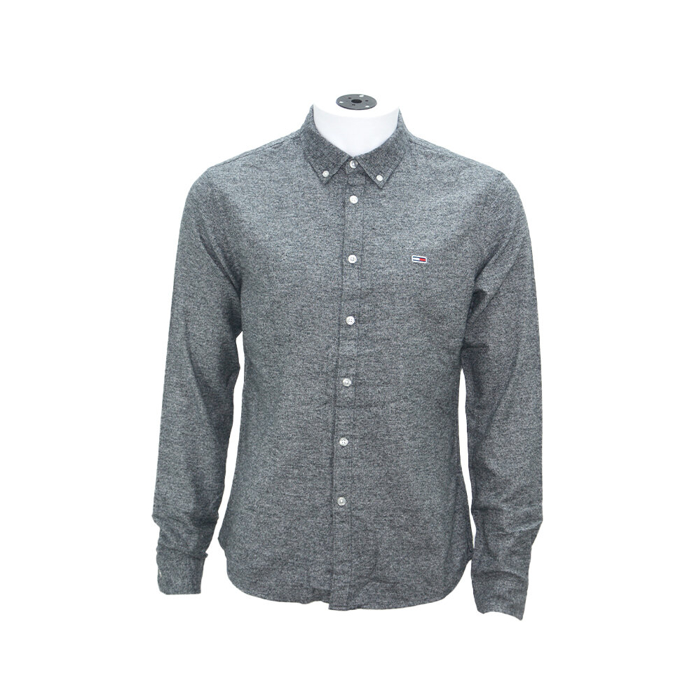 (Charcoal Grey, L) TOMMY JEANS Mens Oxford Shirts Party Long Sleeve Formal Top