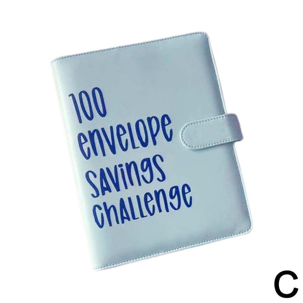 (  Blue) 100 Envelope Challenge Binder Easy and Fun Way to Save $5,050 Savings Challenge-