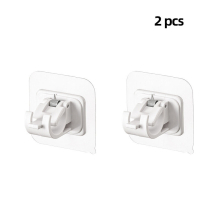 2pcs Adjustable Self Adhesive Curtain Rod Bracket Nail and Punch Hanging Holder for Shower Curtains and Drapes