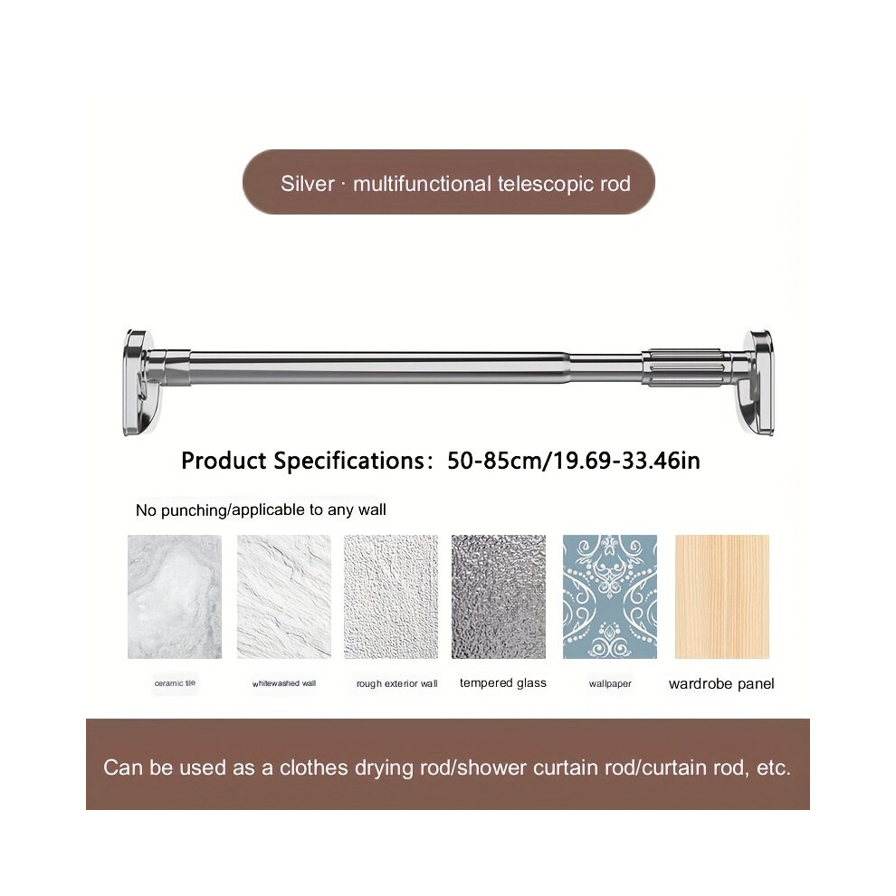 1pc Punch Telescopic Rod Shrink Rod Shower Curtain Rod Drying Rod Curtain Rod Roman Rod Support Rod-image-OPC-PCP6WMB-NEW