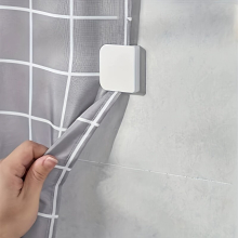 2 4pcs Multifunctional Shower Curtain Clip Anti Splash Plastic Shower Curtain Clip Self Adhesive Curtain Clip Bathroom Accessories