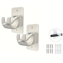 2pcs Clear Plastic Self Adhesive Curtain Rod Brackets for Bathroom and Hotel Easy Installation and Removal Enhance the of Your Home