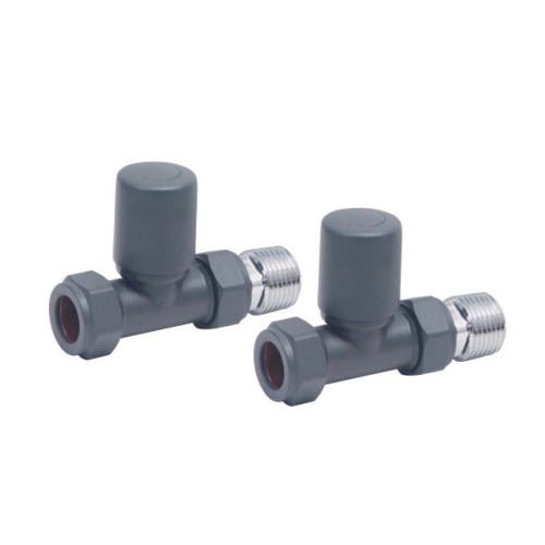 NES Home Nes Home Modern Straight Radiator Valves Anthracite