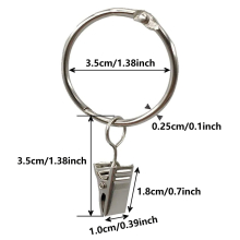 40Pcs Curtain Rings Curtain Hooks Shower Curtain Hanging Ring Metal Curtain Clip Rod Curtain Rings With Clips Drapery Clips With Rings 3 51 Cm Interio