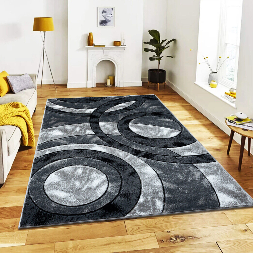 Shah Beddings Ltd (160X230cm, ) Modern Large Rugs For Living Room Bedroom Carpet Hallway Runner Rug Floor Mats Grey