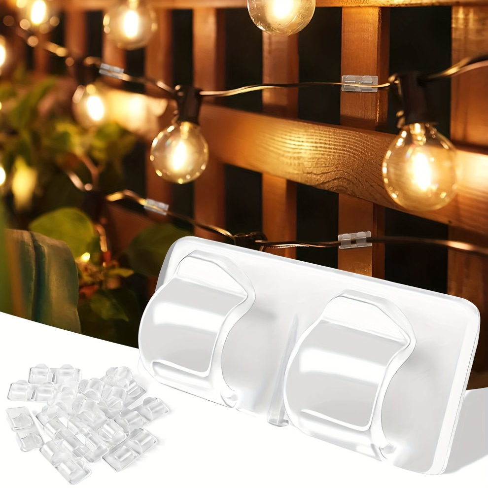 20pcs Hook Clip For String Lights Self Adhesive Hook Clip Waterproof Durable Clips For Outdoor Indoor Party String Lights Home Decor-image-OPC-PCP7XWK-NEW