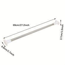 1pc Multifunctional Telescopic Shower Curtain Rod Punching Bathroom Curtain Rod Shower Curtain Door Support Easy to Install and Convenient to Use