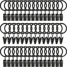 40pcs Curtain Rings With Clips Drapery Clips Hooks Decorative Curtain Rod Clips Hangers Rustproof Metal Curtain Rings With Clips