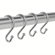 12pcs Nickel Shower Curtain Hooks Rust Proof Shower Curtain Rings For Bathroom Set Of 12 Silver S Shaped Decorative Shower Curtain Hooks Hangers For B