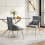 Living And Home Grey Velvet Tufted Dining Chair with Cushion 6