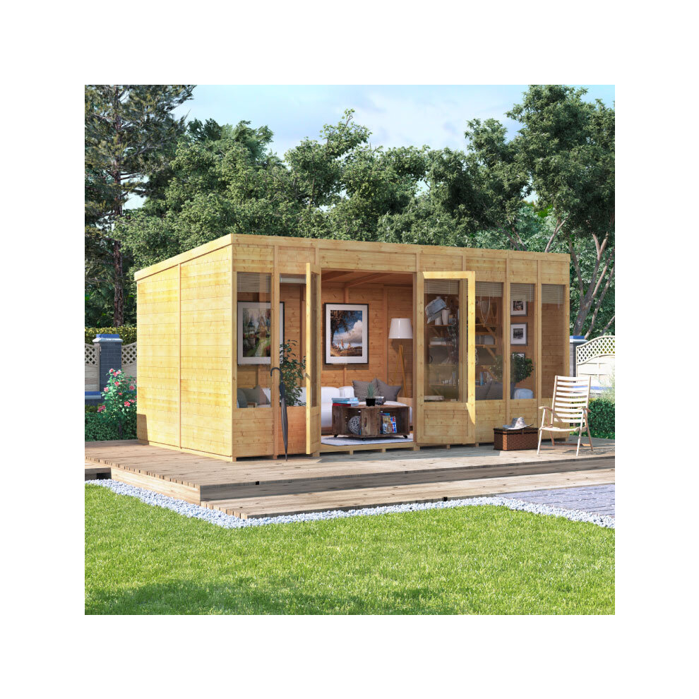 (14x8) Bella Tongue and Groove Pent Summerhouse
