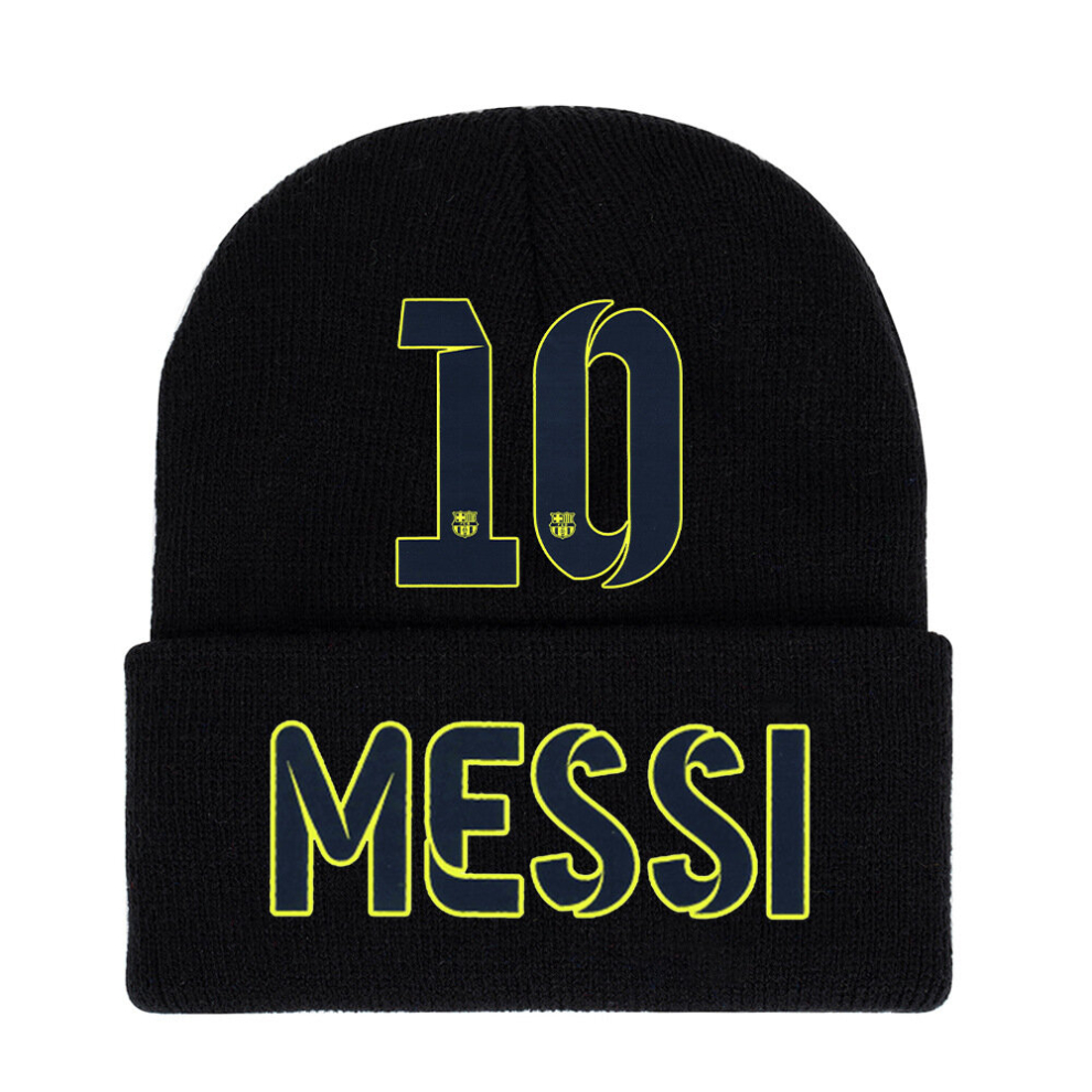 (Green) Messi Knitted Lionel Black Cap Unisex Round Top Hat Warm Daily Wear Fans Gifts