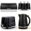 Tower Tower Solitaire Black Kettle 2 Slice Toaster Bread Bin & Canisters Set 1