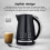 Tower Tower Solitaire Black Kettle 2 Slice Toaster Bread Bin & Canisters Set 3