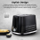 Tower Tower Solitaire Black Kettle 2 Slice Toaster Bread Bin & Canisters Set 9