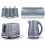 Tower Tower Solitaire Grey Kettle 2 Slice Toaster Bread Bin & Canisters Set 1