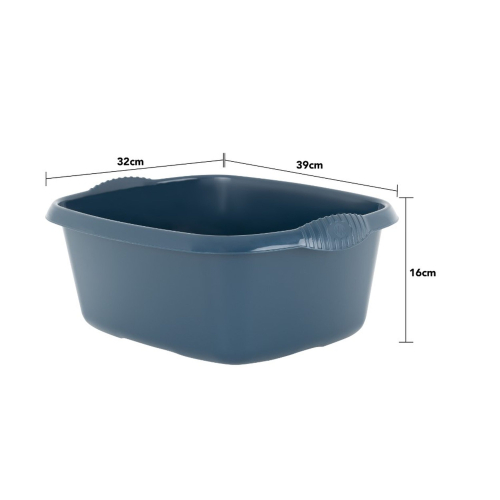 Wham Navy Blue Washing Up Bowl Large Rectangle Plastic Sink Bowl 39cm 2