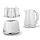 Tower Tower Solitaire Kettle 2 Slice Toaster & Canisters Set White & Chrome 1