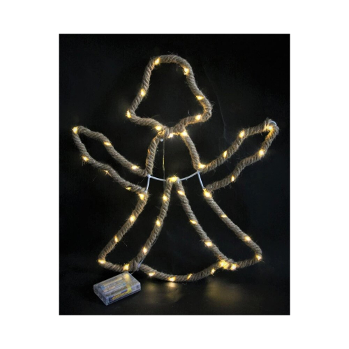 Garden Store Direct Christmas Angel Silhouette LED Hemp Rope Light 1