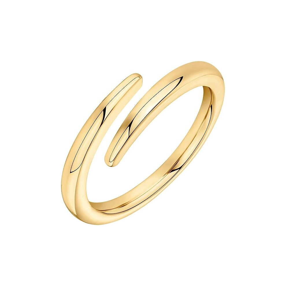 14K Gold Plated Open Twist Eternity Band for Women(Yellow Gold-10)