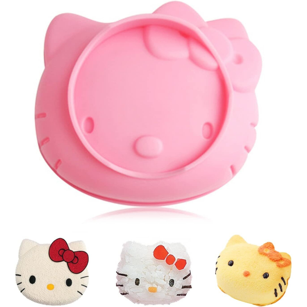 Hello Kitty Cake Pan6-Inch Non-Stick Silicone Cake Mold,Reusable Non-Stick Cake Molds (Pink)