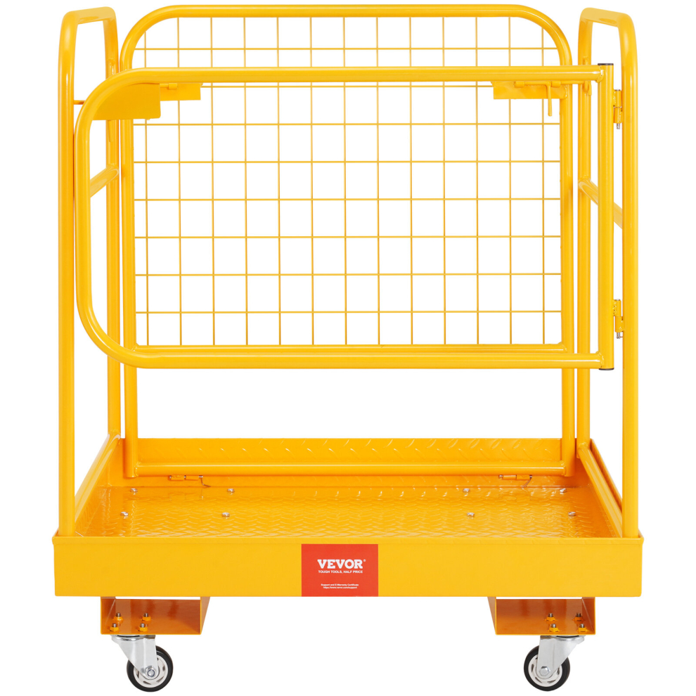 VEVOR Forklift Safety Cage Work Platform 36x36 in 1200lbs with Wheels for Aerial