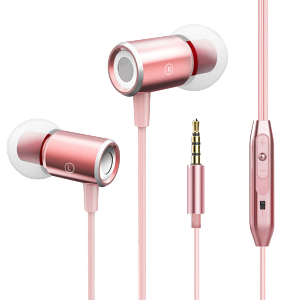 In-Ear Headphones, Noise Cancelling Headphones, Stereo and Hi-Fi Sound with Soft and Comfortable Ear Tips-rose gold