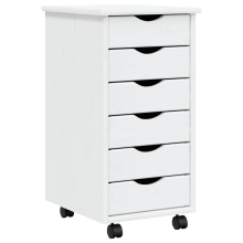 (white, 34 x 39 x 65.5 cm) vidaXL Rolling Cabinet with Drawers Mobile File Cabinet Solid Wood Pine MOSS