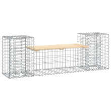 (light brown) vidaXL Garden Bench Wooden Outdoor Bench Seat Gabion Design Solid Wood Pine