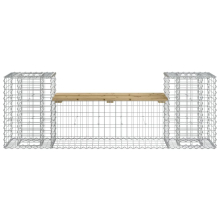 (dark brown) vidaXL Garden Bench Wooden Outdoor Bench Seat Gabion Design Solid Wood Pine