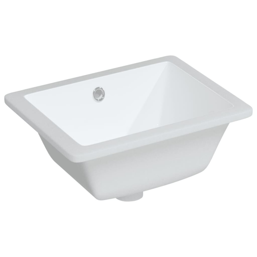 vidaXL Bathroom Sink Wash Basin Countertop Basin White Rectangular Ceramic