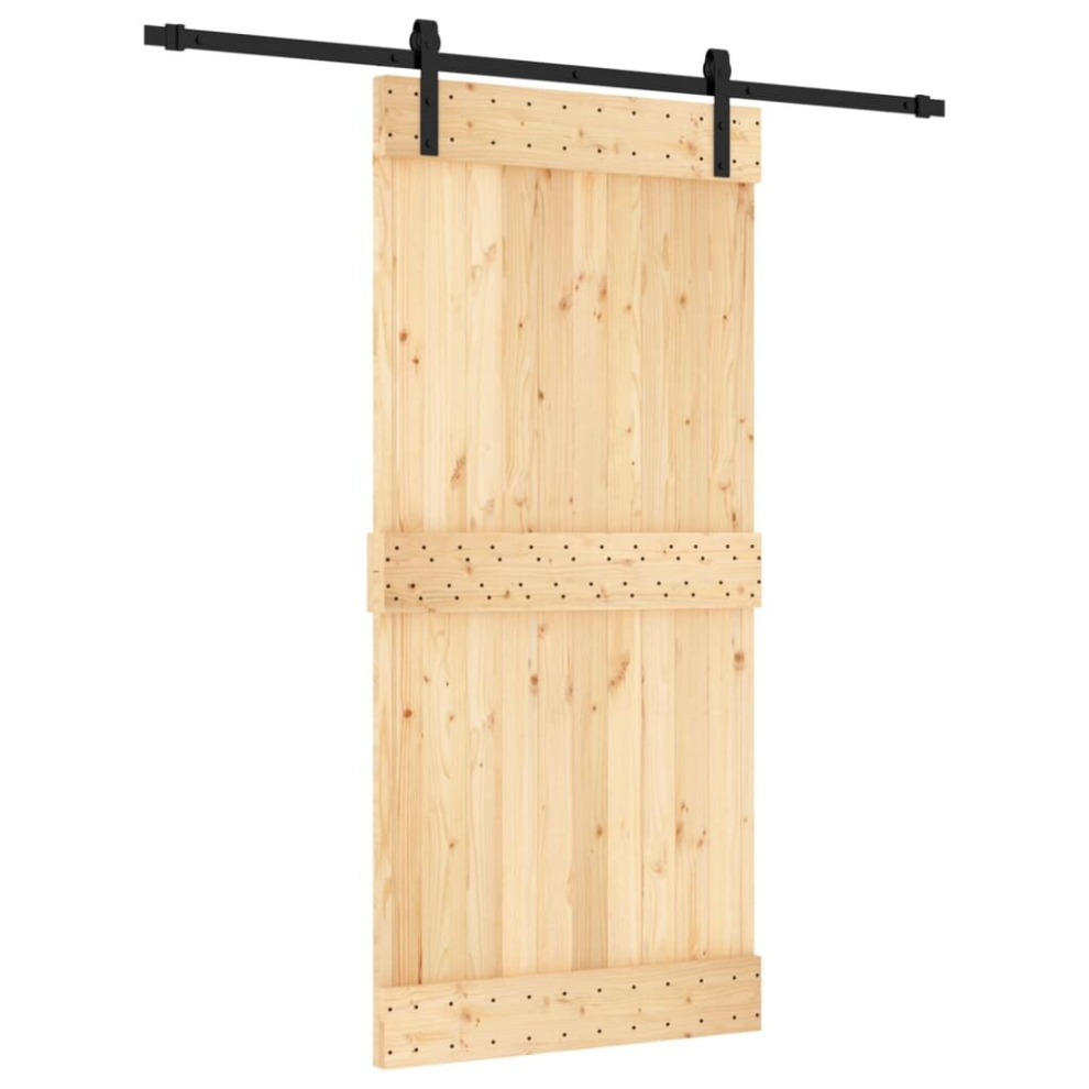 vidaXL Sliding Door Barn Door with Hardware Set Interior Door Solid Wood Pine