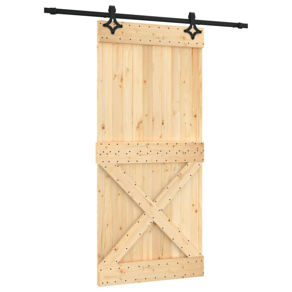 vidaXL Sliding Door with Hardware Set Interior Door Barn Door Solid Wood Pine