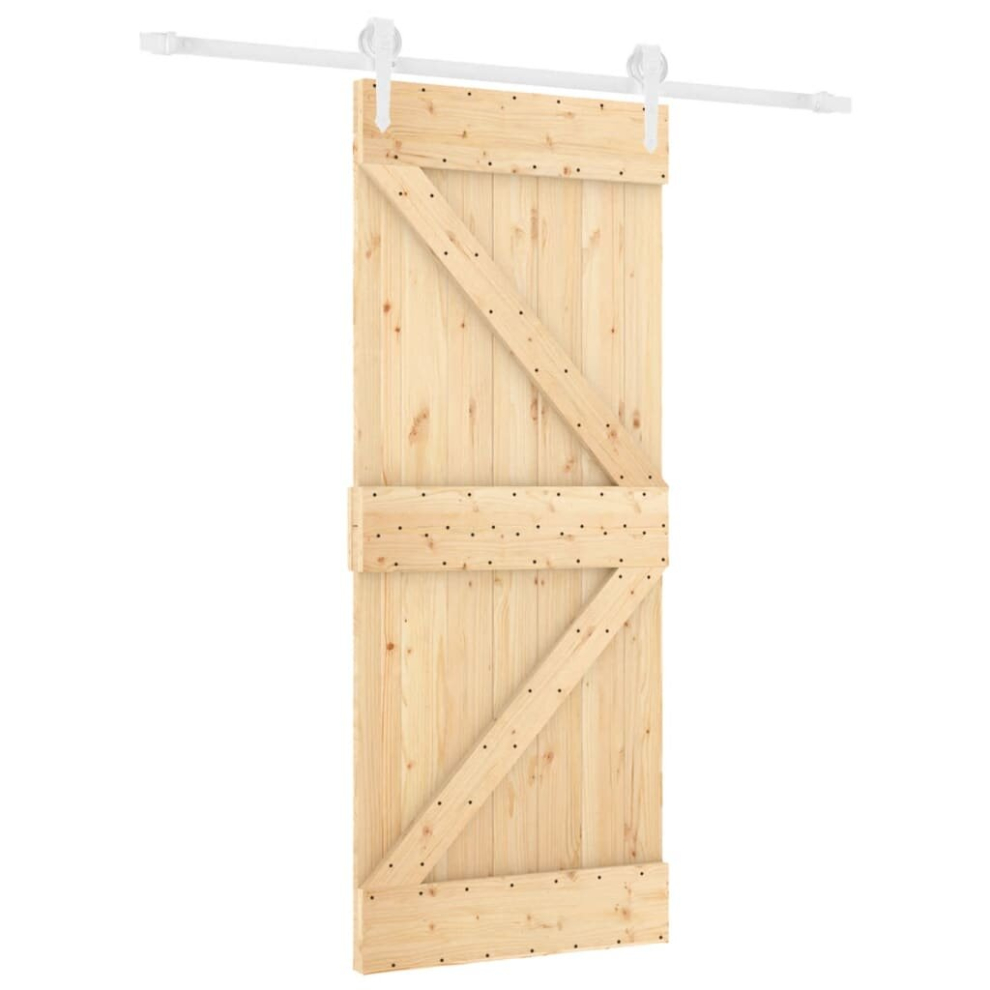 vidaXL Sliding Door with Hardware Set Interior Door Barn Door Solid Wood Pine