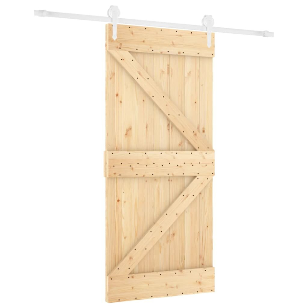 vidaXL Sliding Door with Hardware Set Interior Door Barn Door Solid Wood Pine