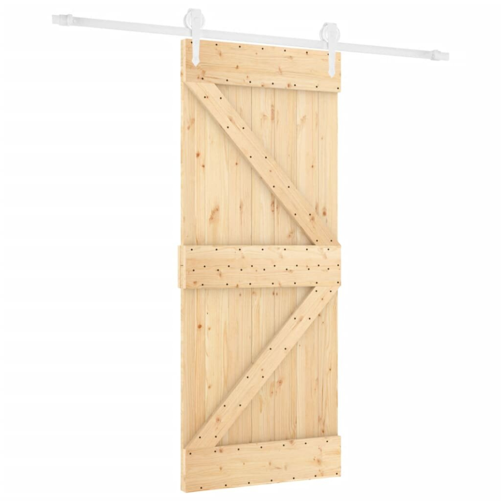 vidaXL Sliding Door with Hardware Set Interior Door Barn Door Solid Wood Pine