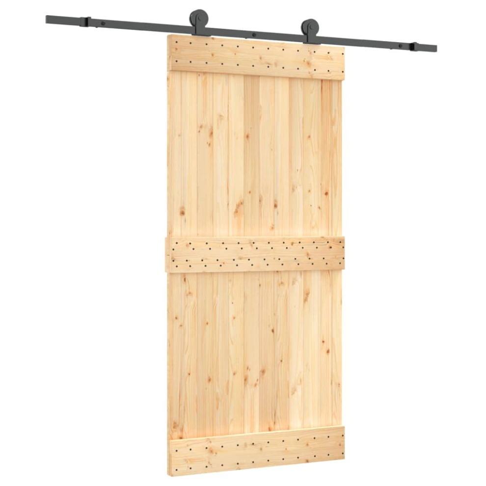 vidaXL Sliding Door with Hardware Set Interior Door Barn Door Solid Wood Pine